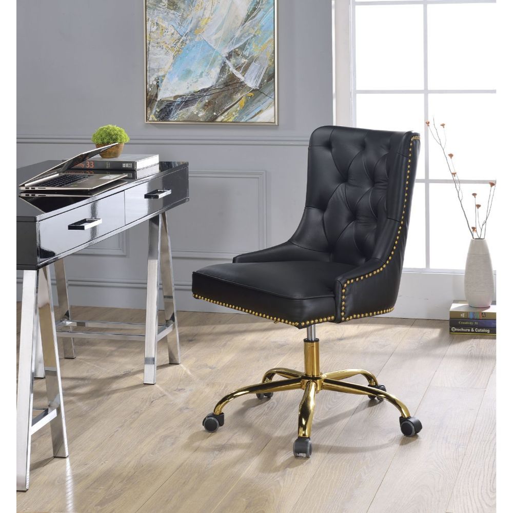PUrlie - Office Chair - Black PU & Gold - Urban Living Furniture (Los Angeles, CA)