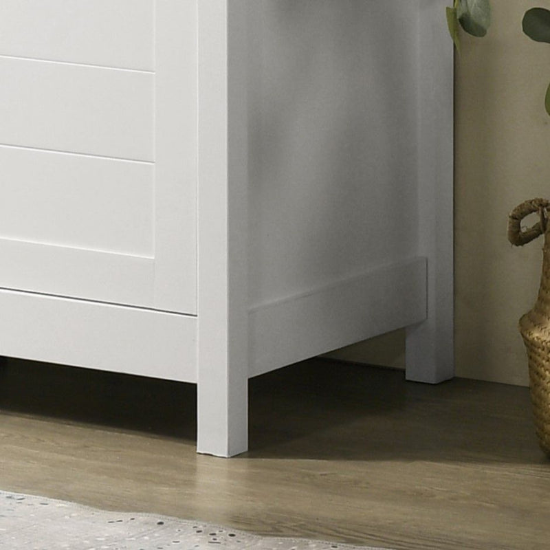 Claire - Storage Cabinet With Oak Accent Finish And Framed Slatted Panel Design - White - Urban Living Furniture (Los Angeles, CA)