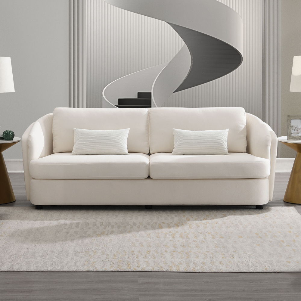 Mariko - Sofa With 2 Pillows - Beige Linen - Urban Living Furniture (Los Angeles, CA)
