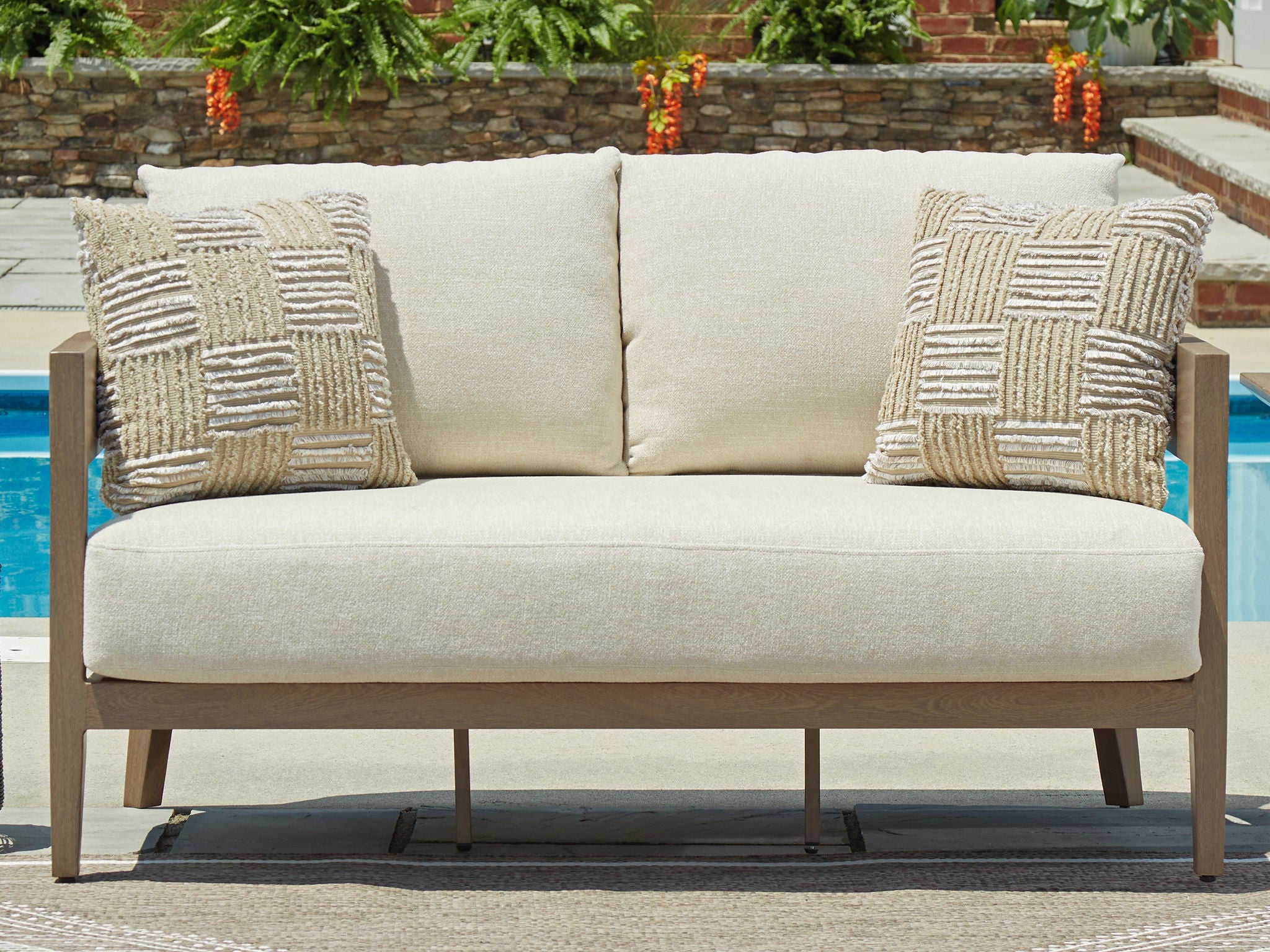 Serene Bay - Dark Brown / White - Loveseat With Cushion - Urban Living Furniture (Los Angeles, CA)