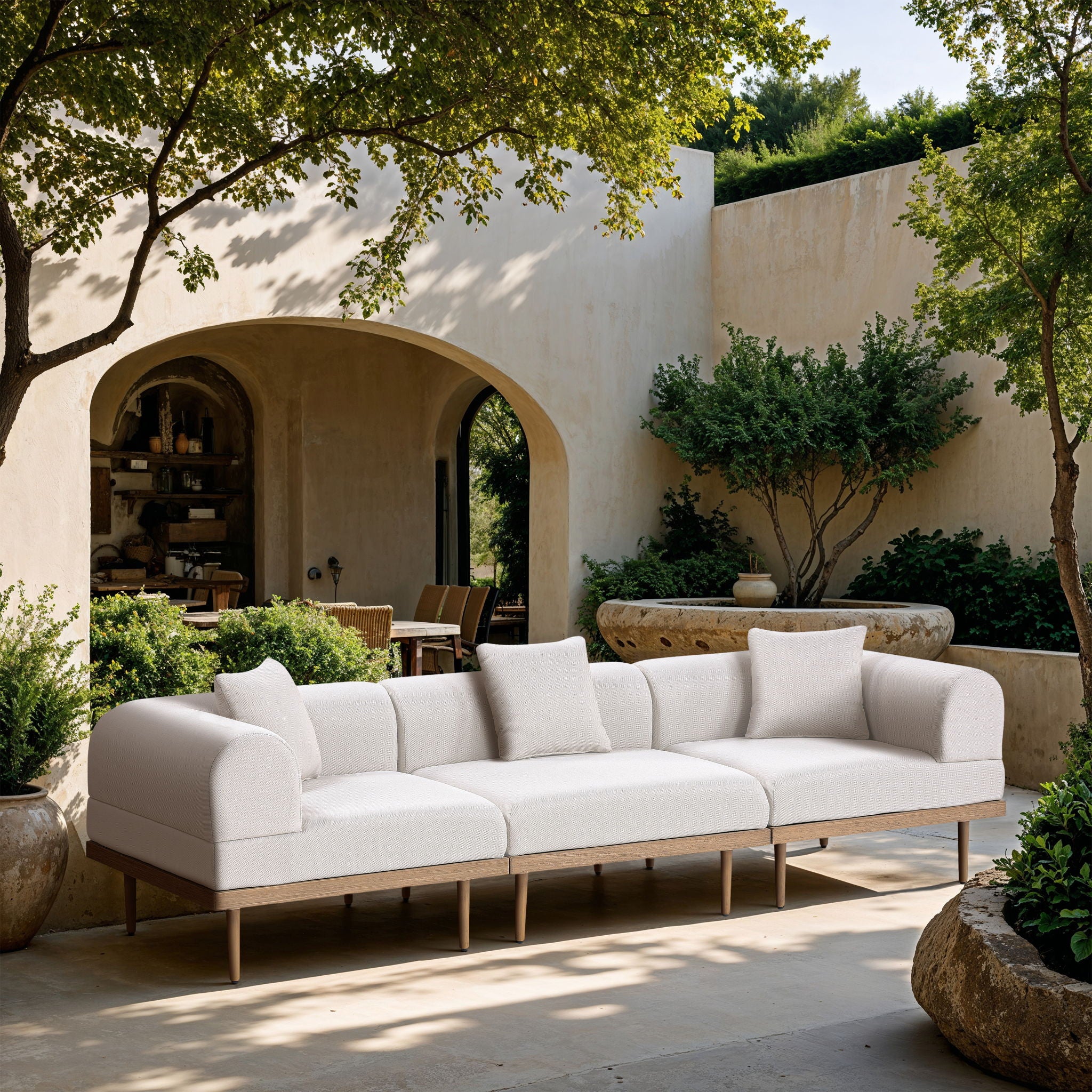 Laguna - 3 Piece Resilient Water Resistant Fabric 106.5" Upholstered Outdoor Patio Modular Sofa - Urban Living Furniture (Los Angeles, CA)