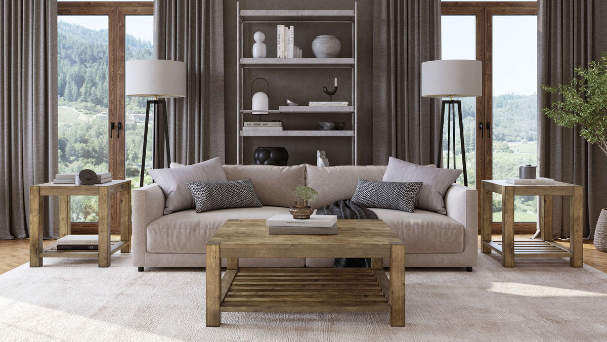 Canyon - Solid Wood Rectangular End Table - Washed Gray