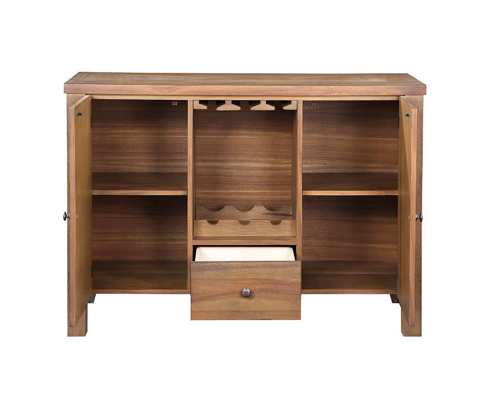 Pascaline - Server - Gray Fabric, Rustic Brown & Oak Finish - Urban Living Furniture (Los Angeles, CA)