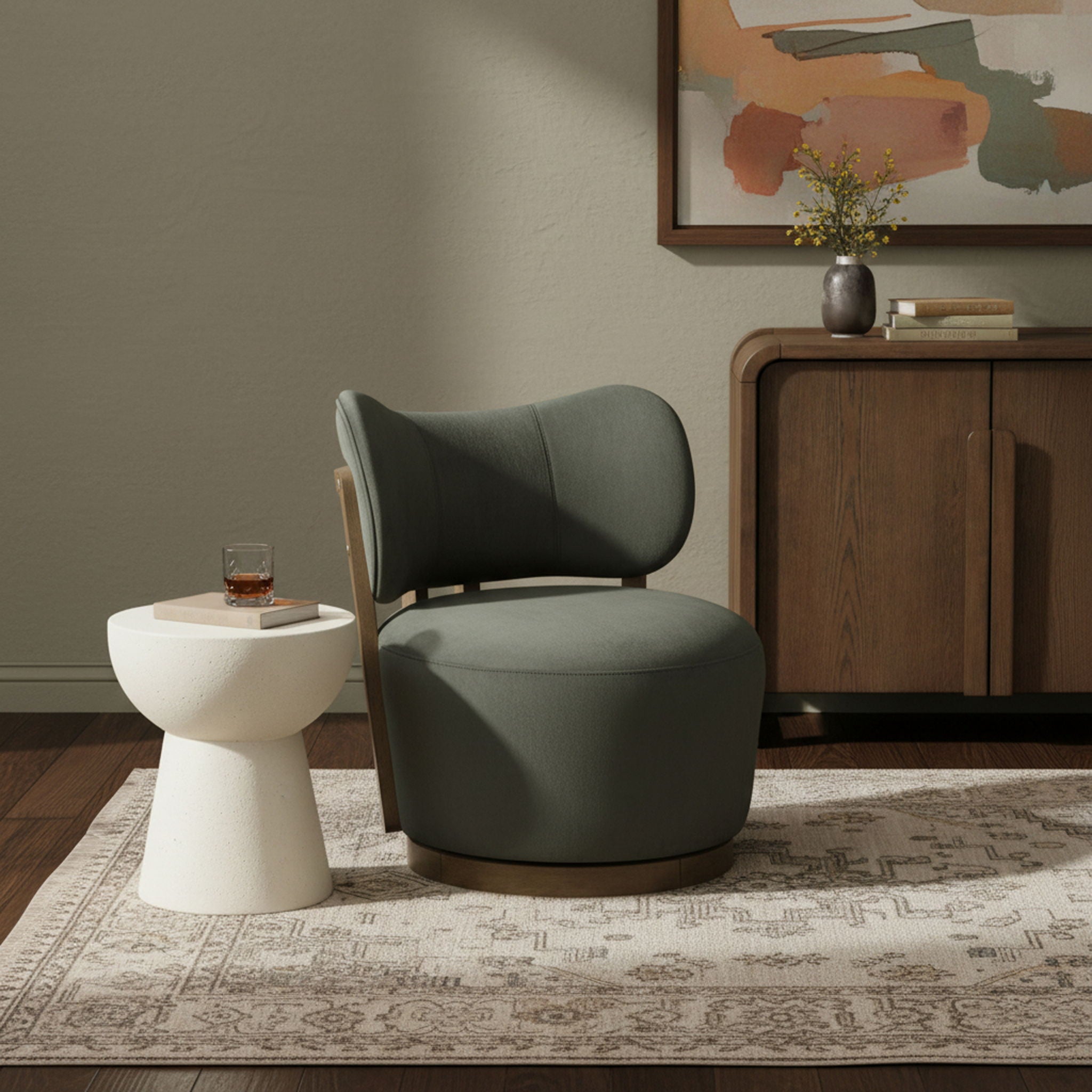 Elara - Velvet Upholstered Swivel Accent Chair - Stained Brown - Urban Living Furniture (Los Angeles, CA)