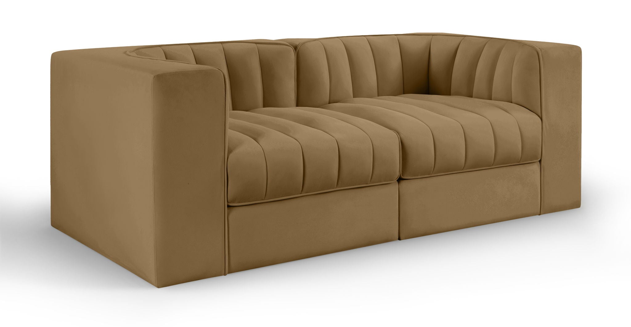 Rummi - Velvet Performance Fabric Upholstered 2 Piece Modular Loveseat - Urban Living Furniture (Los Angeles, CA)