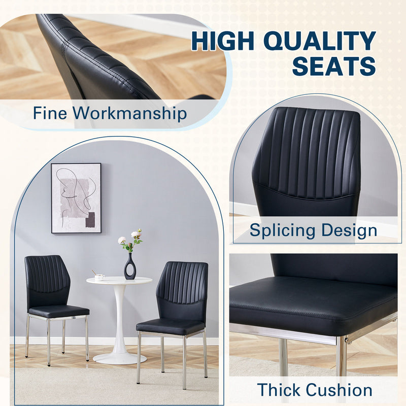Luxury Simple High Resilience Dining Chair With Metal Legs