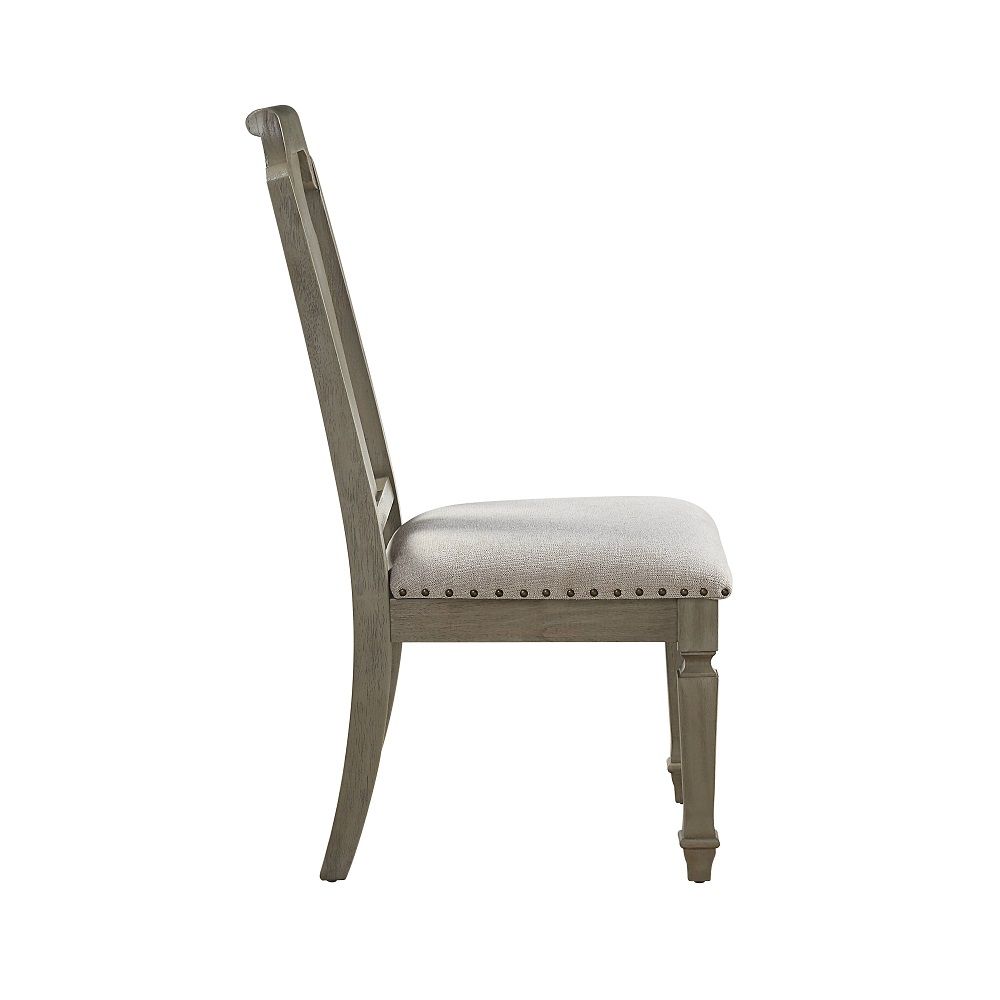 Zumala - Side Chair (Set of 2) - Beige Linen & Weathered Oak - Urban Living Furniture (Los Angeles, CA)