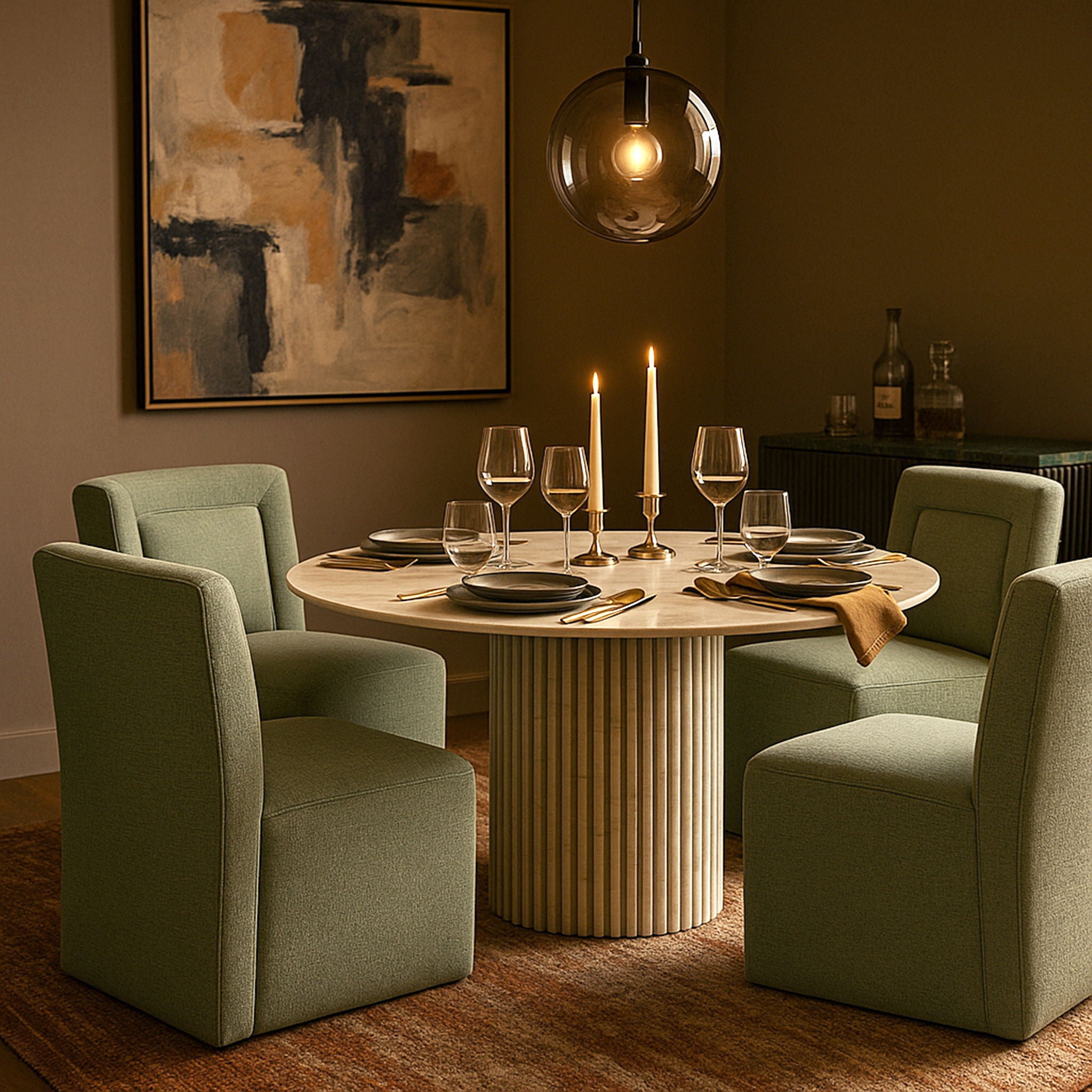 Duvina - Chenille Performance Fabric Dining Chair (Set of 2) - Urban Living Furniture (Los Angeles, CA)