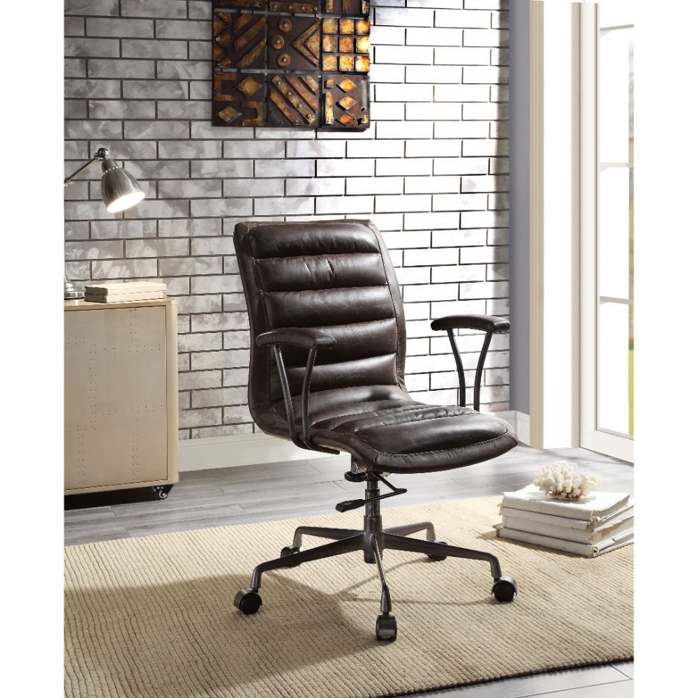 Zooey - Office Chair - Distress Chocolate Top Grain Leather - Urban Living Furniture (Los Angeles, CA)