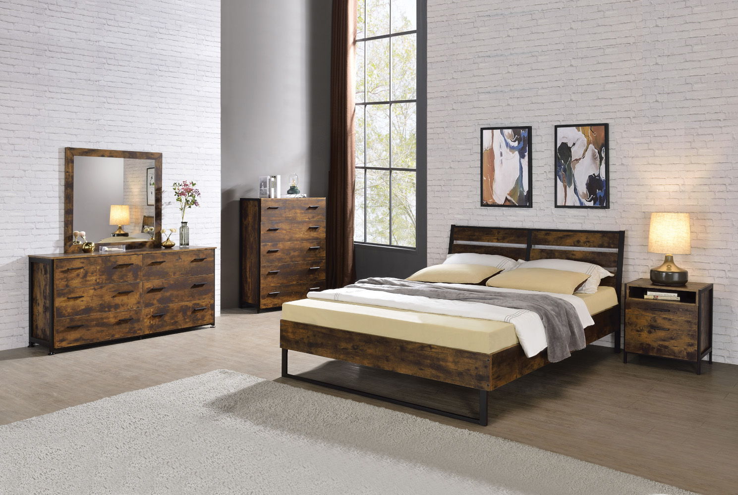 Juvanth - Mirror - Rustic Oak - Urban Living Furniture (Los Angeles, CA)