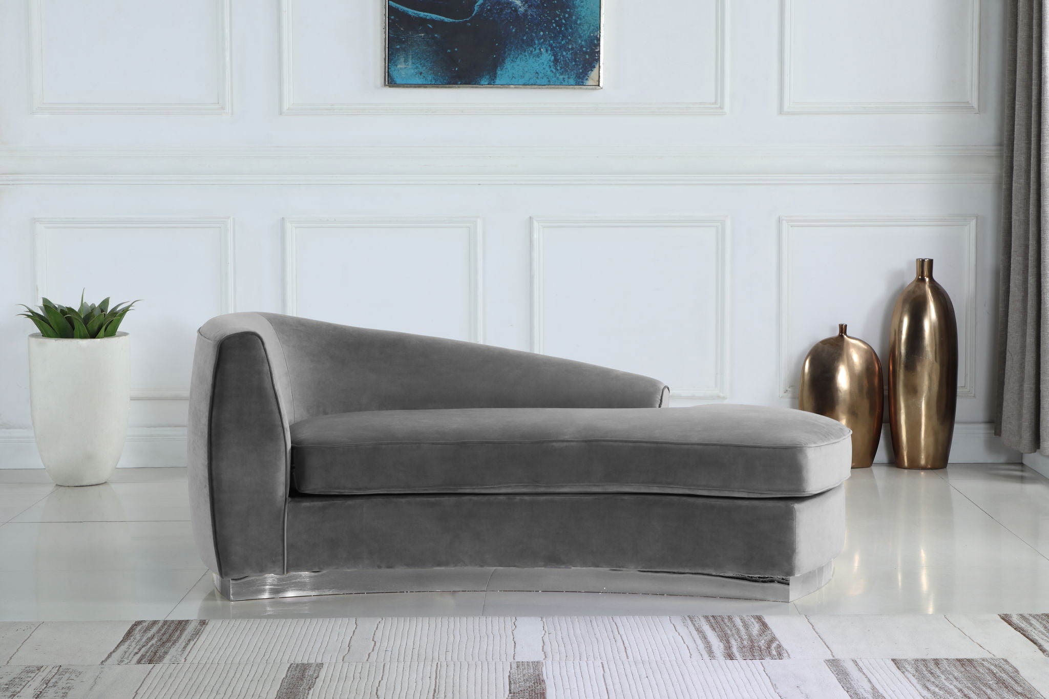 Julian - Chaise with Chrome Base - Urban Living Furniture (Los Angeles, CA)