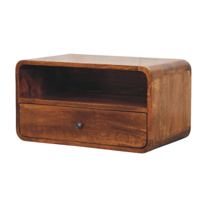 Curved Upper Slot Floating Nightstand