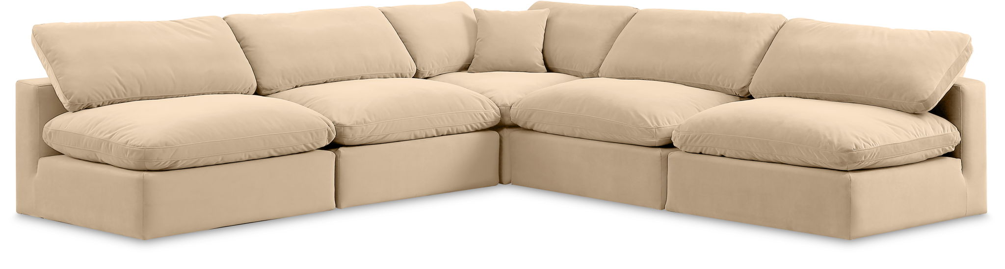 Comfy - 5 Piece Velvet Modular Corner Armless Sectional - Urban Living Furniture (Los Angeles, CA)