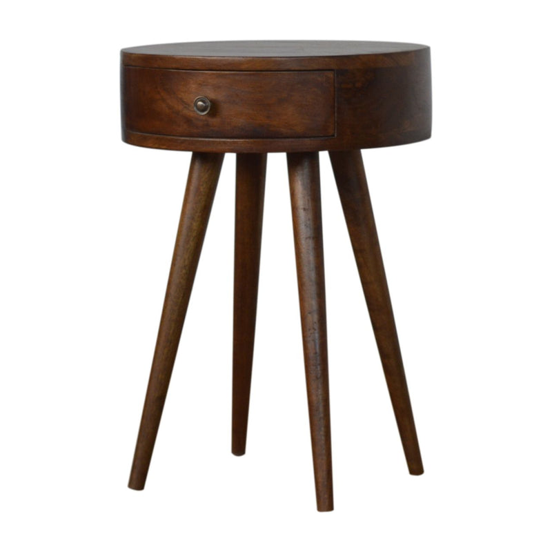 Nordic Chestnut Circular Nightstand