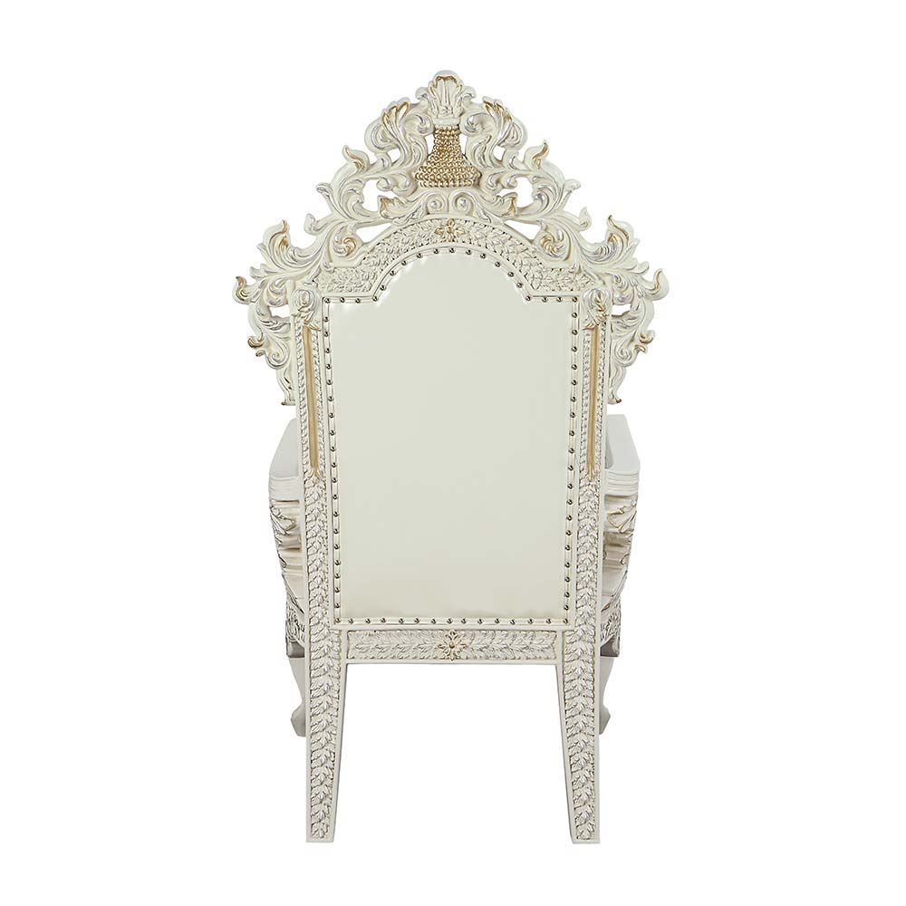 Adara - Dining Chair (Set of 2) - White PU & Antique White Finish - Urban Living Furniture (Los Angeles, CA)