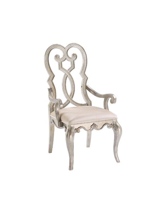 Esteban - Arm Chair (Set of 2) - Ivory Velvet & Antique Champagne - Urban Living Furniture (Los Angeles, CA)