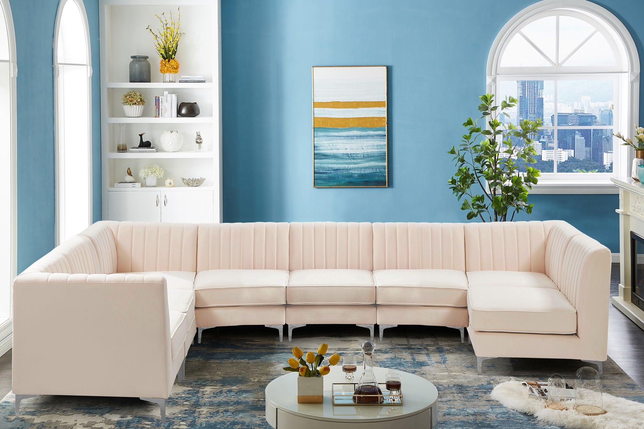 Alina - 8 Piece Velvet Modular Sectional - Urban Living Furniture (Los Angeles, CA)