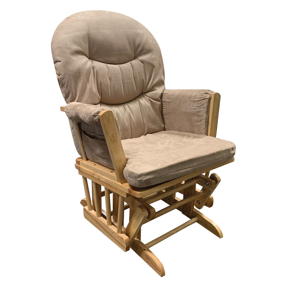 Rehan - Glider Chair & Ottoman - Taupe Microfiber & Natural Oak - Urban Living Furniture (Los Angeles, CA)