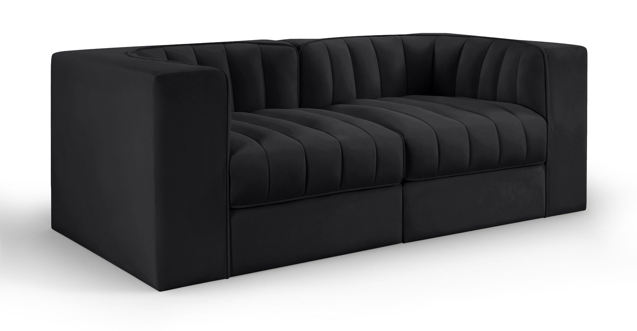 Rummi - Velvet Performance Fabric Upholstered 2 Piece Modular Loveseat - Urban Living Furniture (Los Angeles, CA)