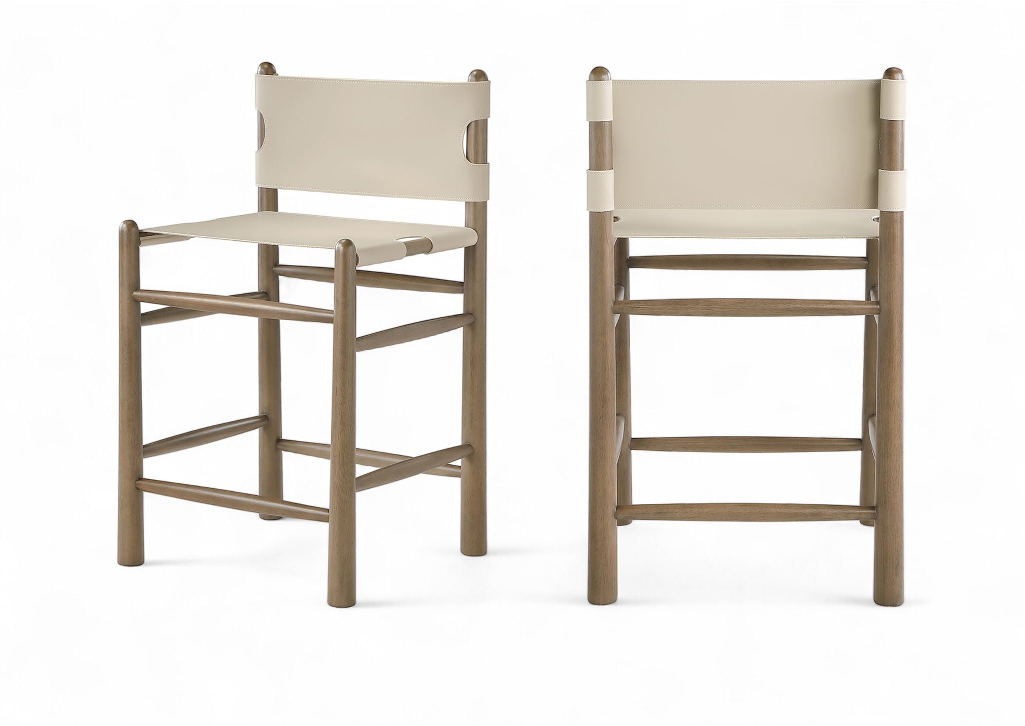 Santos - Upholstered Counter Stool With Stained Brown Base