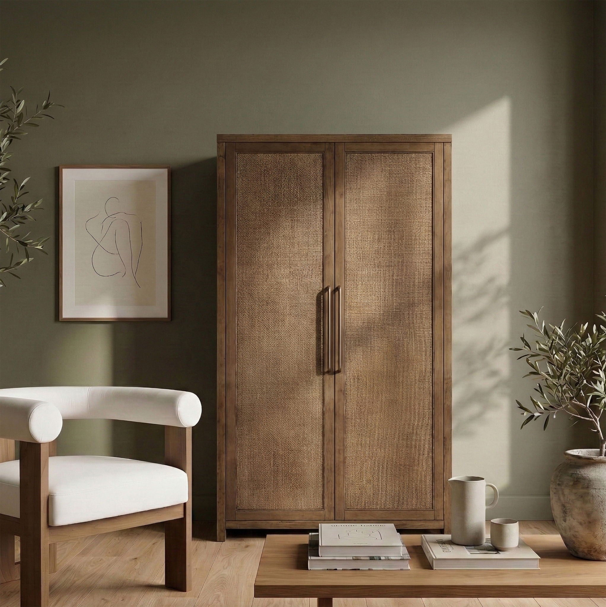 Vana - Solid Wood, Oak Veneer And Stainless Steel Storage Cabinet - Urban Living Furniture (Los Angeles, CA)