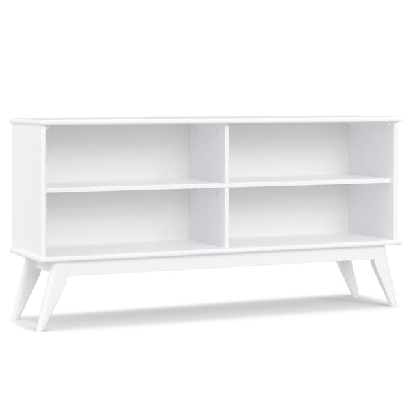 Draper - Mid Century Low Bookcase - White