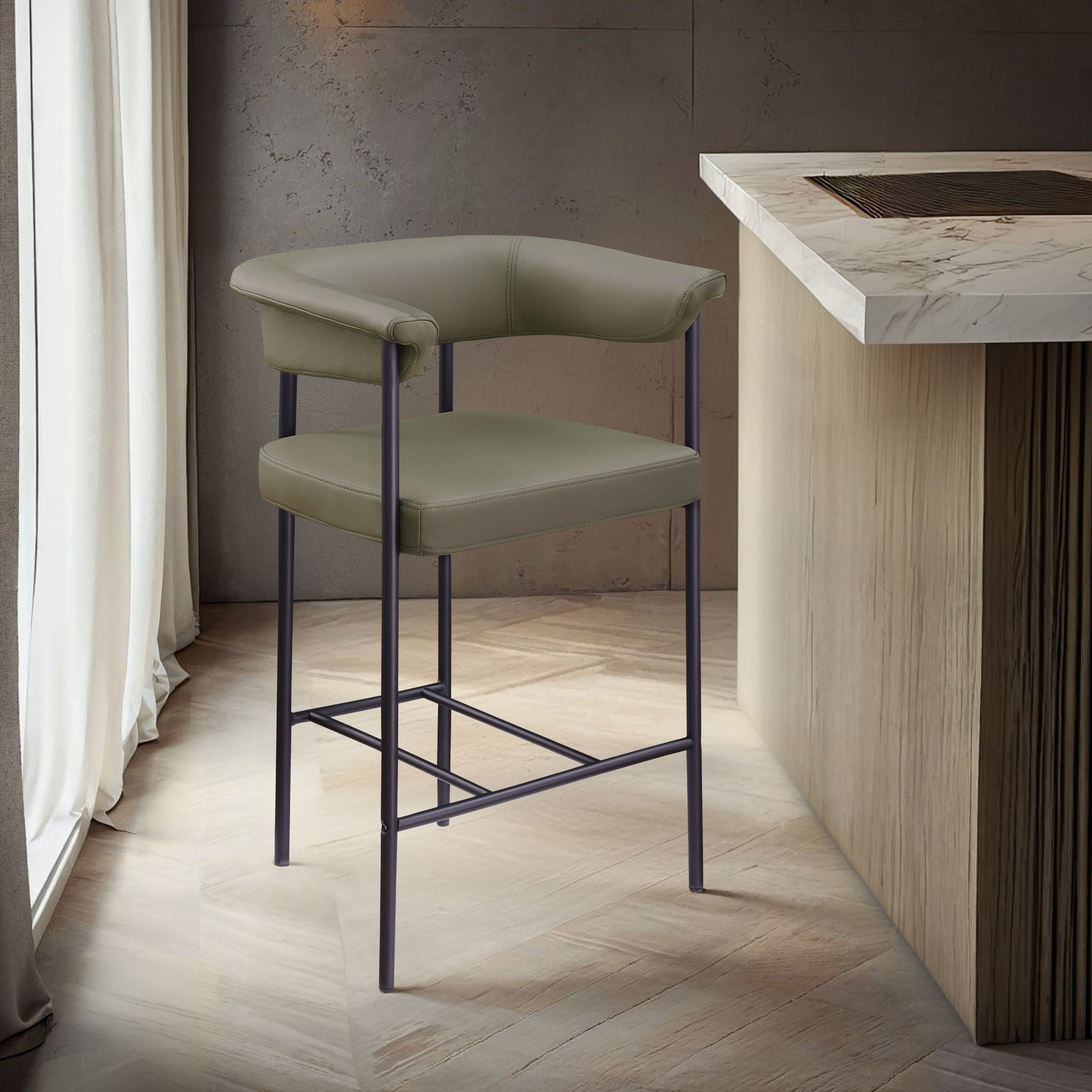 Malin - Faux Leather Counter Stool (Set of 2) - Urban Living Furniture (Los Angeles, CA)