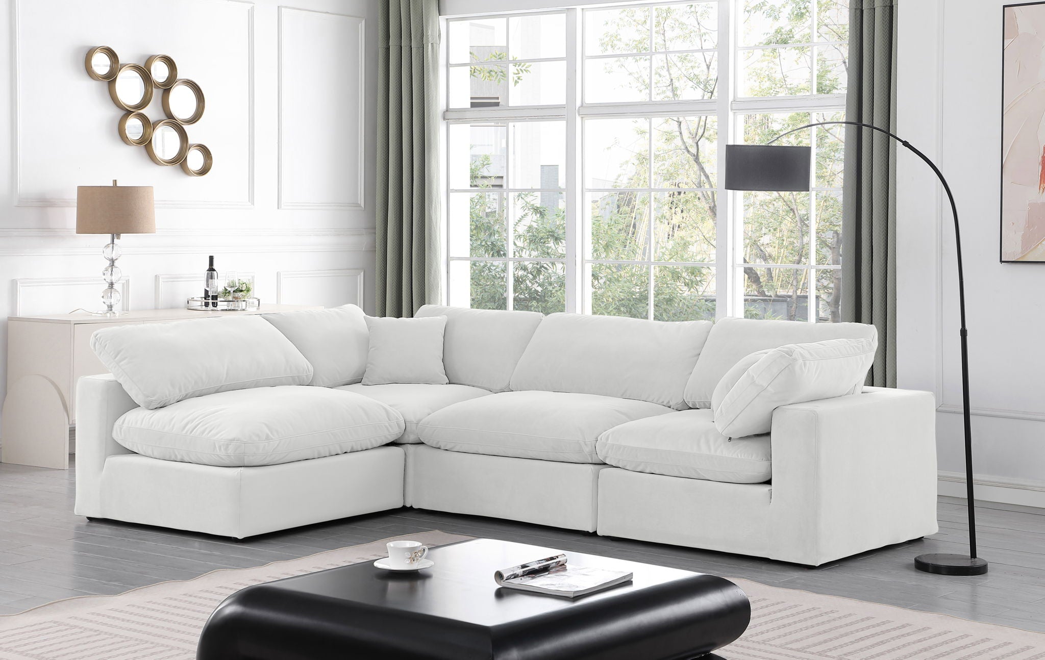 Comfy - 4 Piece Velvet Modular Armless Sectional - Urban Living Furniture (Los Angeles, CA)