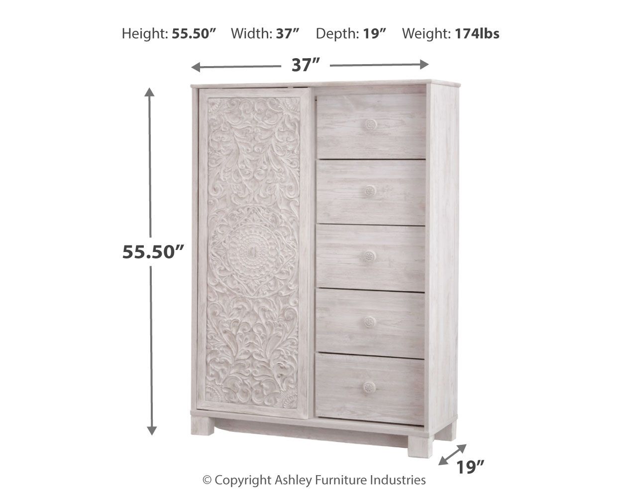 Paxberry - Whitewash - Dressing Chest - Urban Living Furniture (Los Angeles, CA)