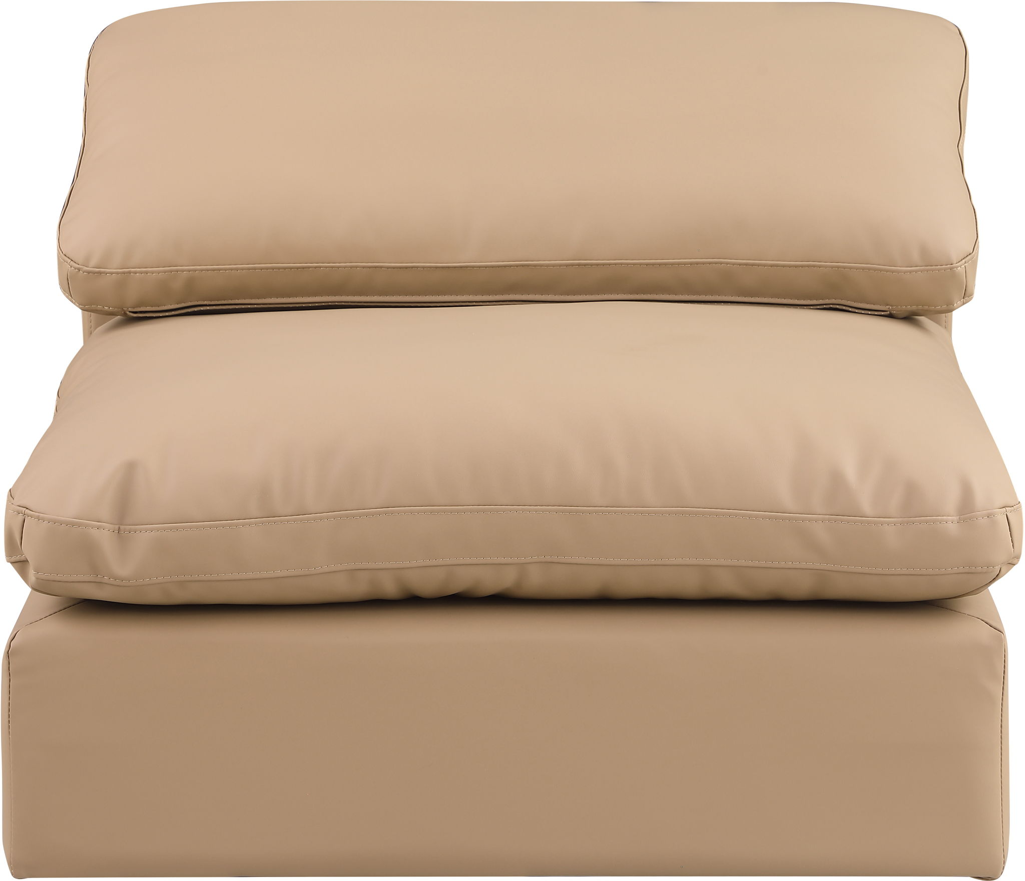 Comfy - Faux Leather Armless Chair - Tan - Urban Living Furniture (Los Angeles, CA)