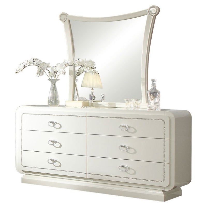 Bellagio - Mirror - Ivory High Gloss - Urban Living Furniture (Los Angeles, CA)