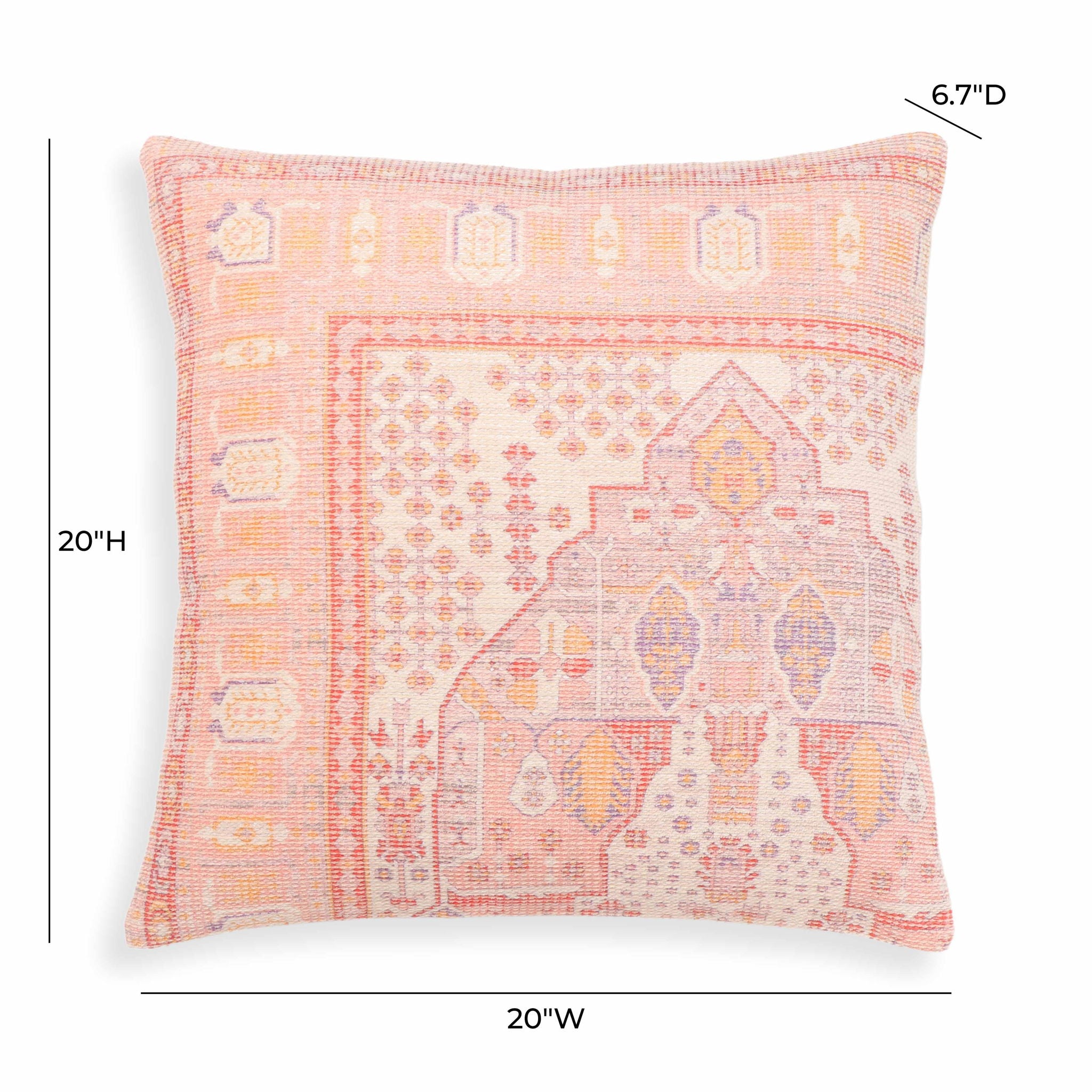 Persia - 20" Square Accent Pillow - Pink - Urban Living Furniture (Los Angeles, CA)