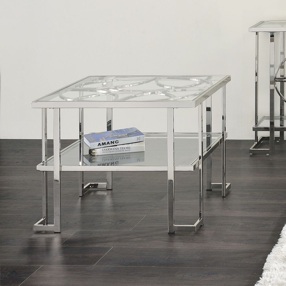 Kalan - End Table - Glass & Silver - Urban Living Furniture (Los Angeles, CA)