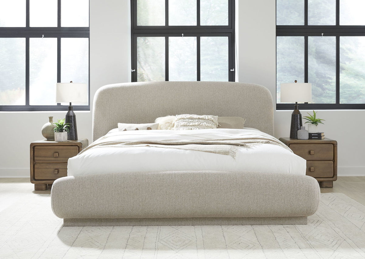 Tirimbina - Chenille Upholstered Platform Bed
