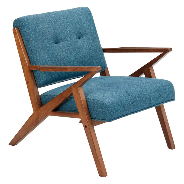 Lounge Chair With Tufted Upholstery And Solid Wood Frame
