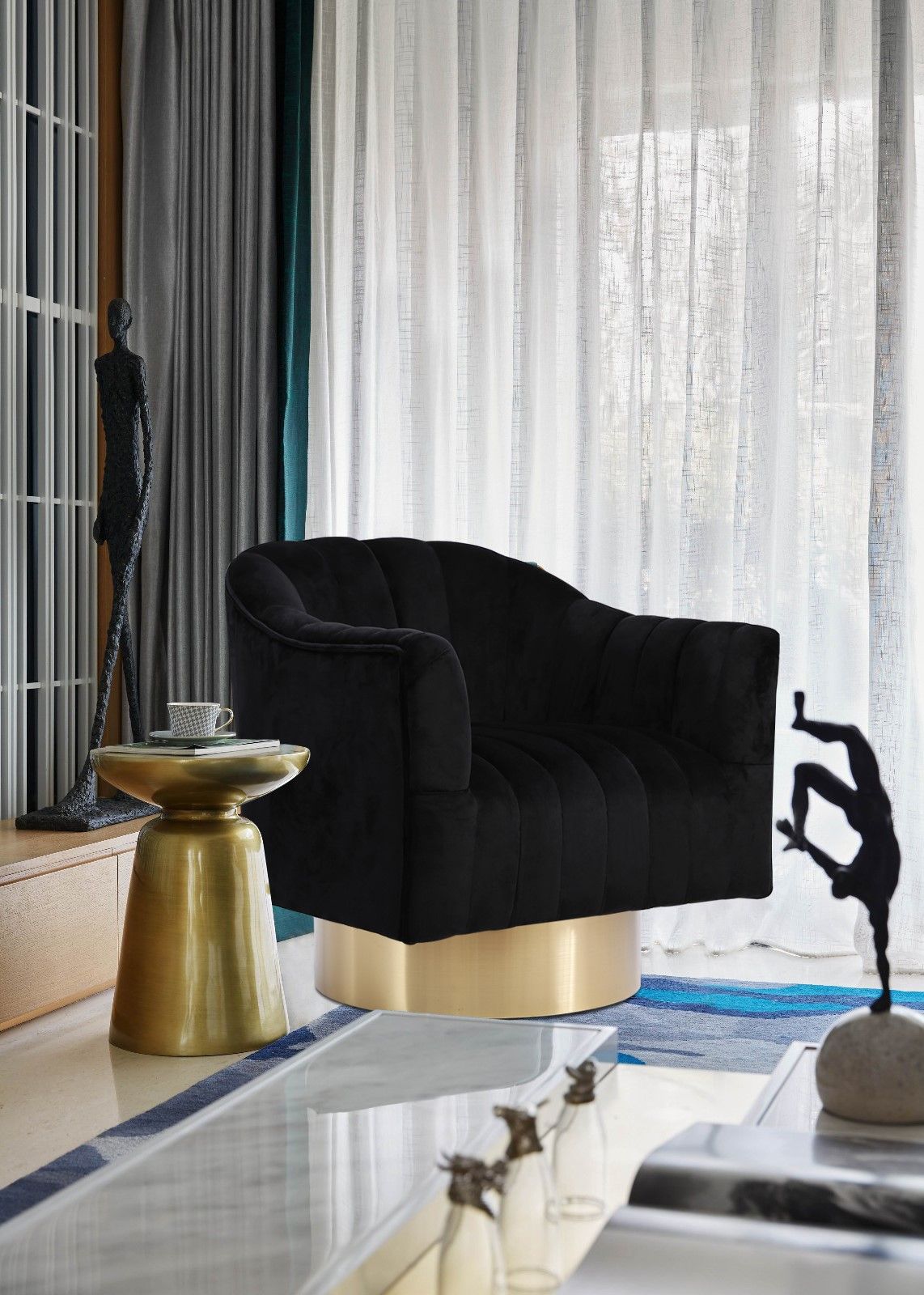 Farrah - Accent Chair with Gold Base - Urban Living Furniture (Los Angeles, CA)