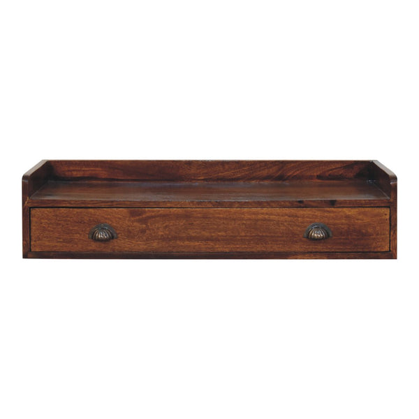 Floating Circle Bedside Table - Chestnut