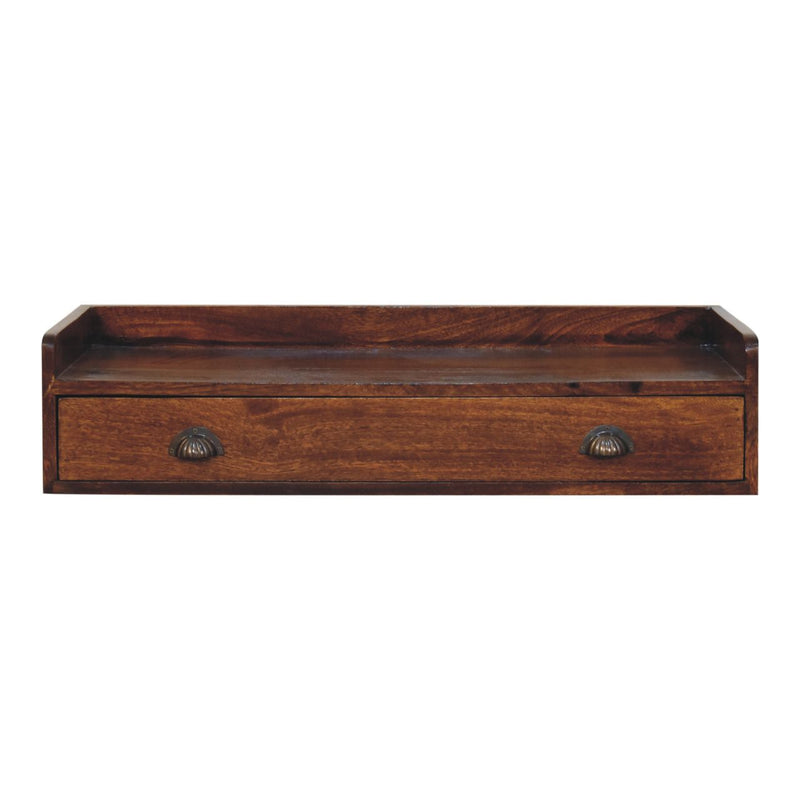 Floating Circle Bedside Table - Chestnut