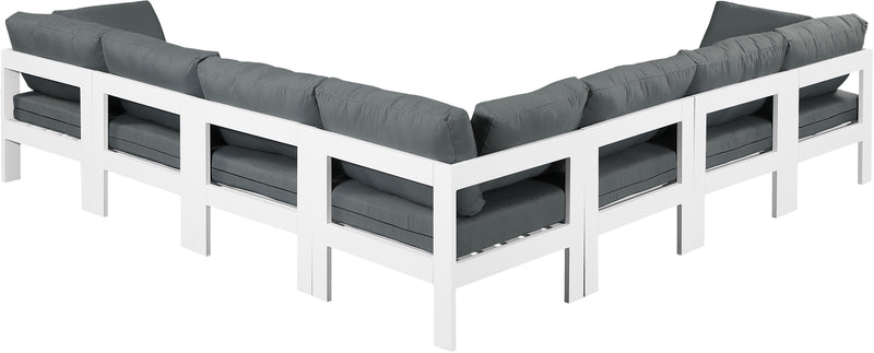 Nizuc - Outdoor Patio 7 Piece Modular Sectional With White Frame