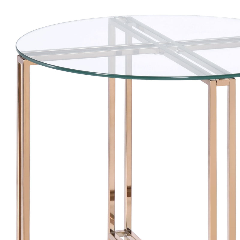 Veises - Clear Glass Top With End Table - Champagne - Urban Living Furniture (Los Angeles, CA)