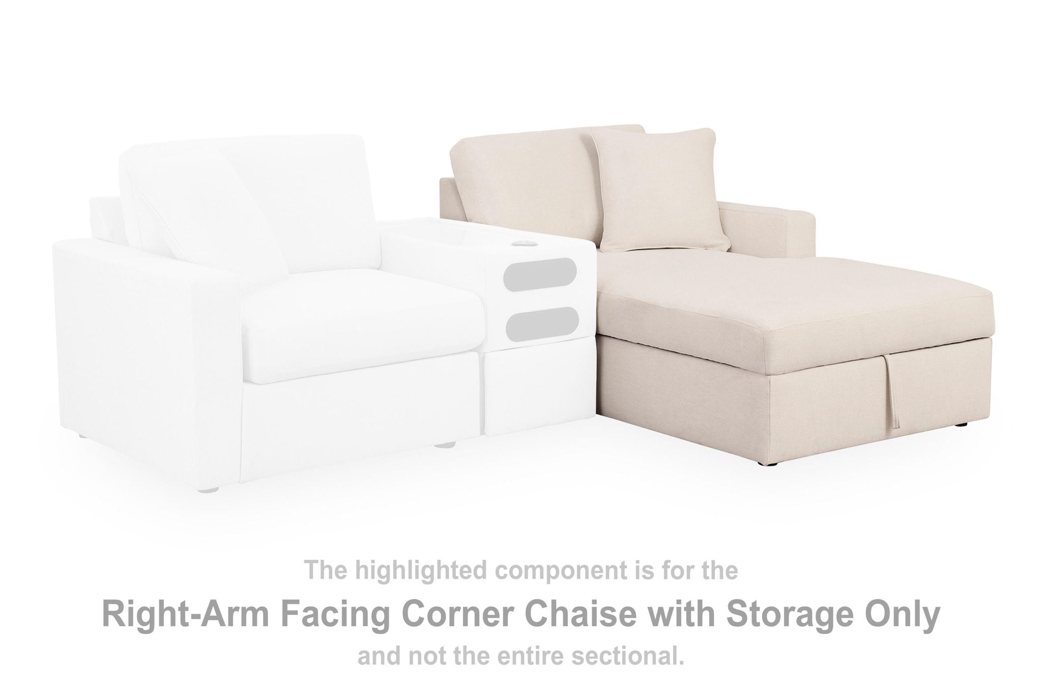 Modmax - RAF Corner Chaise With Storage - Oyster - Urban Living Furniture (Los Angeles, CA)