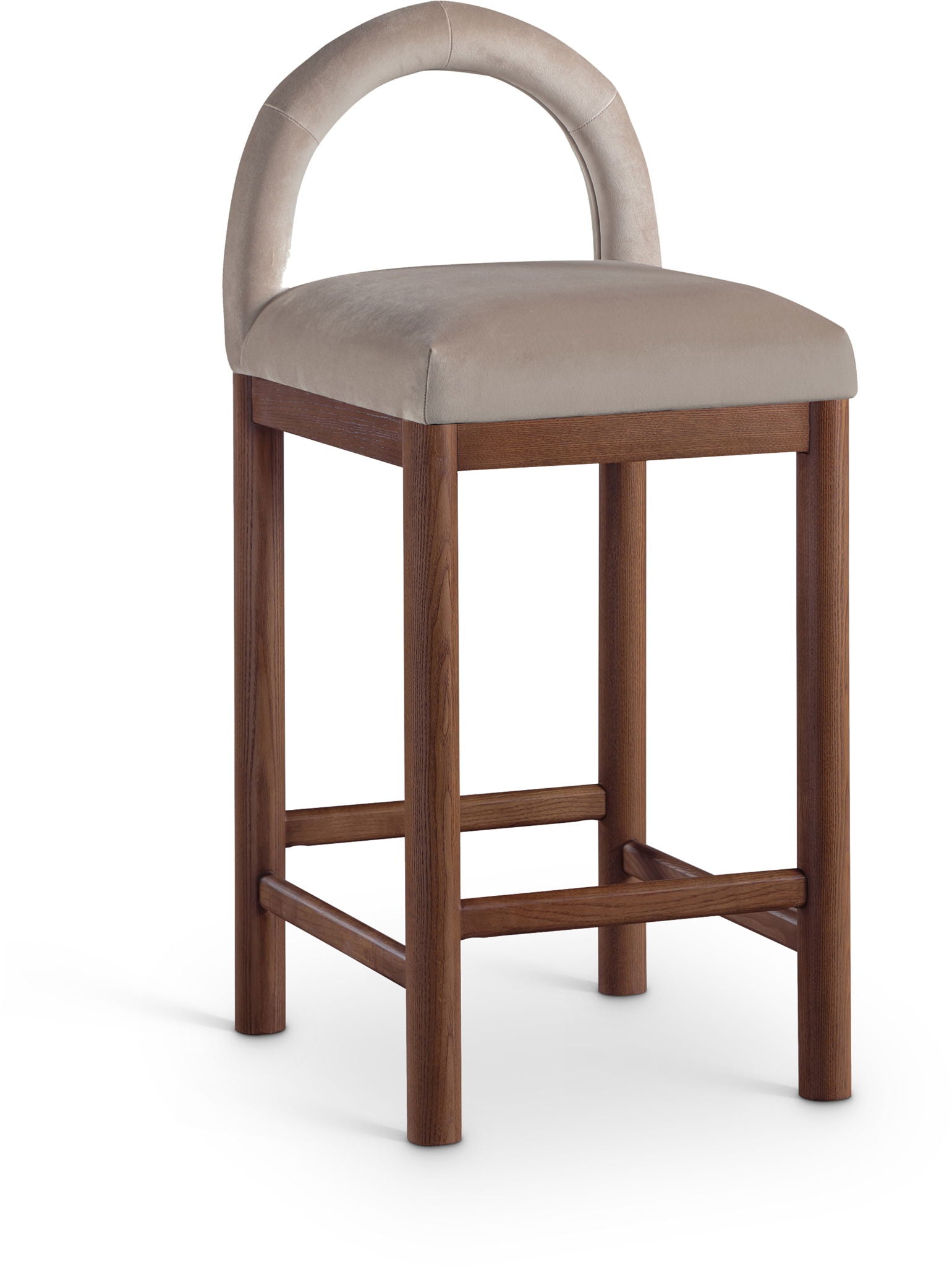 Conrad - Velvet Counter Stool With Brown Legs - Urban Living Furniture (Los Angeles, CA)