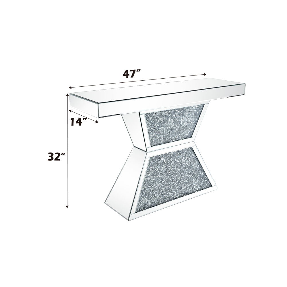 Noralie - 47" Console Table - Mirrored & Faux Diamonds - Urban Living Furniture (Los Angeles, CA)