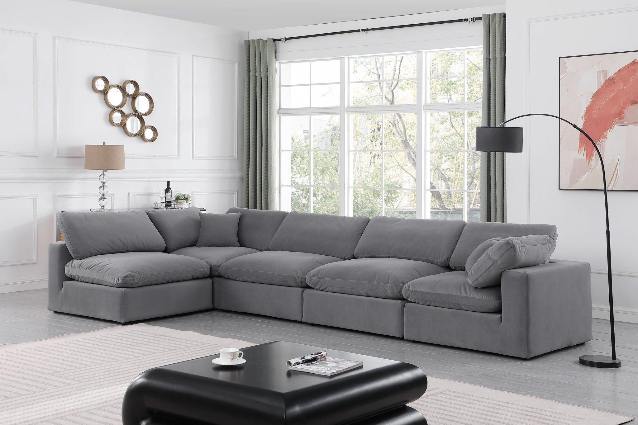 Comfy - 5 Piece Velvet Modular Sectional - Urban Living Furniture (Los Angeles, CA)