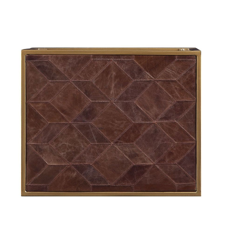 Genevieve - End Table - Retro Brown Top Grain Leather - Urban Living Furniture (Los Angeles, CA)