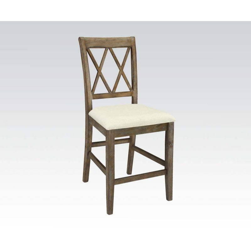 Claudia - Counter Height Chair (Set of 2) - Beige Linen & Salvage Brown - Urban Living Furniture (Los Angeles, CA)