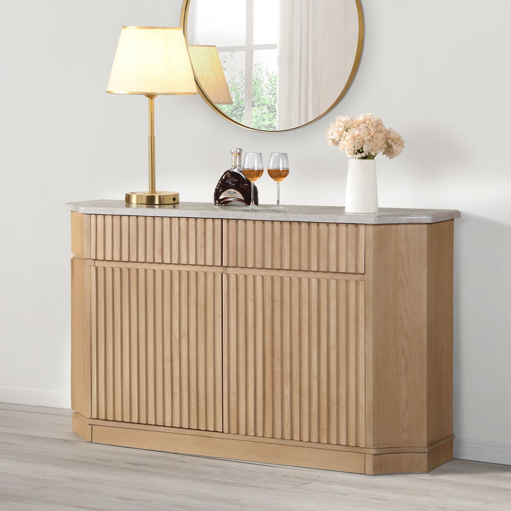 Qwin - Server With Marble Top - Marble Top & Oak - Urban Living Furniture (Los Angeles, CA)