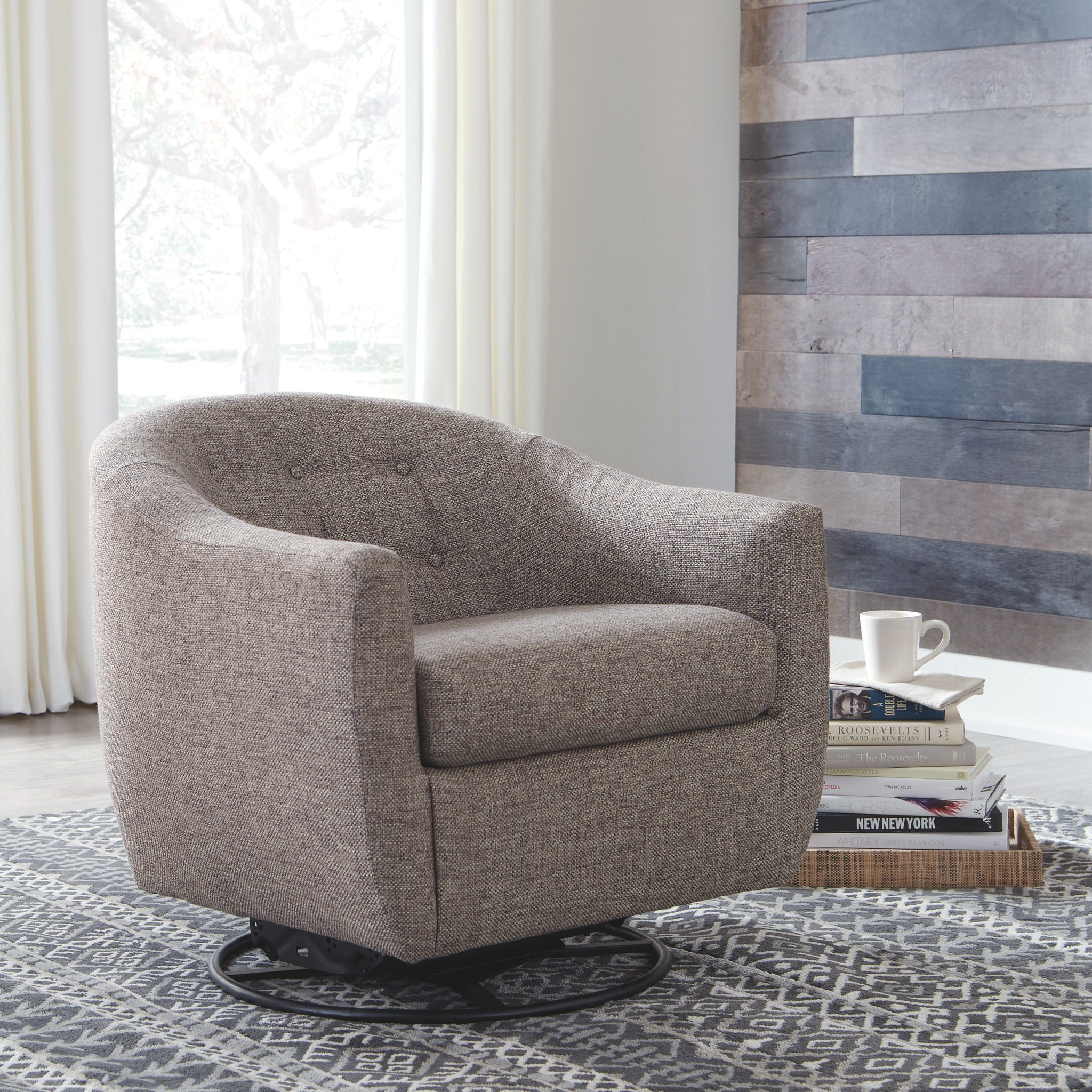 Upshur - Taupe - Swivel Glider Accent Chair - Urban Living Furniture (Los Angeles, CA)