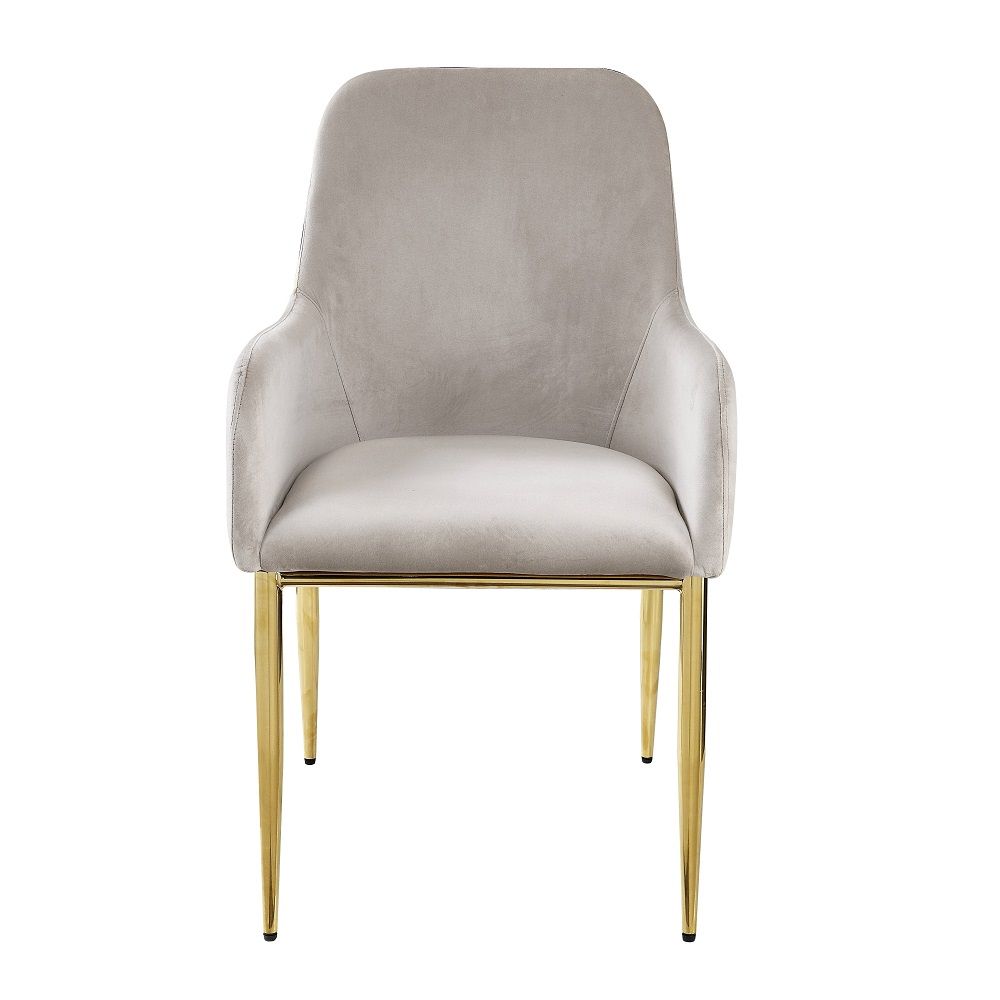 Barnard - Side Chair (Set of 2) - Gray Velvet & Mirrored Gold - Urban Living Furniture (Los Angeles, CA)