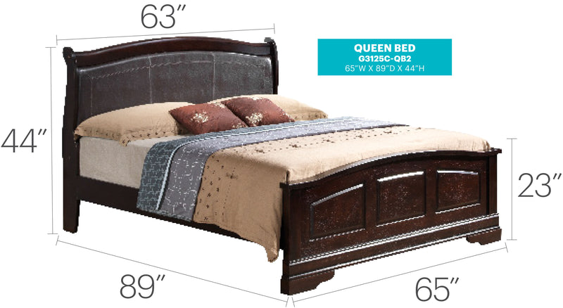 Panel Sleigh Bed Elegantly Crafted - Urban Living Furniture (Los Angeles, CA)